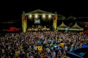 Visión general de la plaza de toros de la Ancianita durante la celebración del Blues Béjar Festival 2022